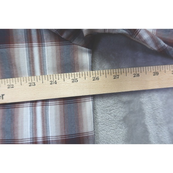 Plains Western Wear Men's XL Brown Plaid Pearl Snap Long Sleeve Western Shirt - Picture 6 of 7